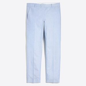 J. Crew Factory Skimmer Pant City Fit Blue Oxford